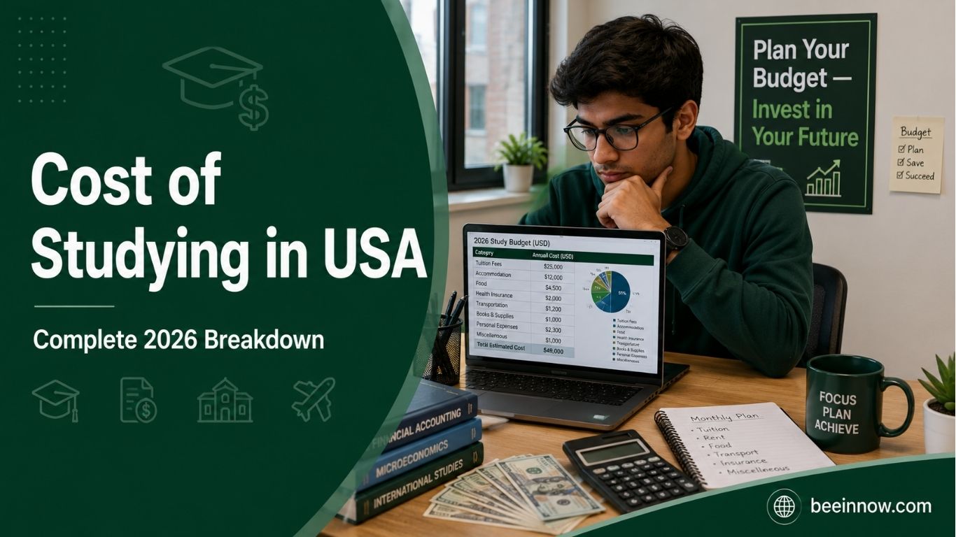 Cost of studying in USA for international students 2026 — complete breakdown of tuition fees living expenses and budget guide